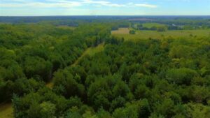 Aerial view of Virginia farmland