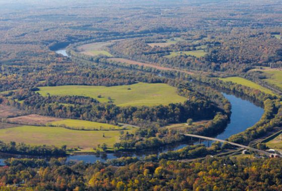 james river aerial view from scottsville va